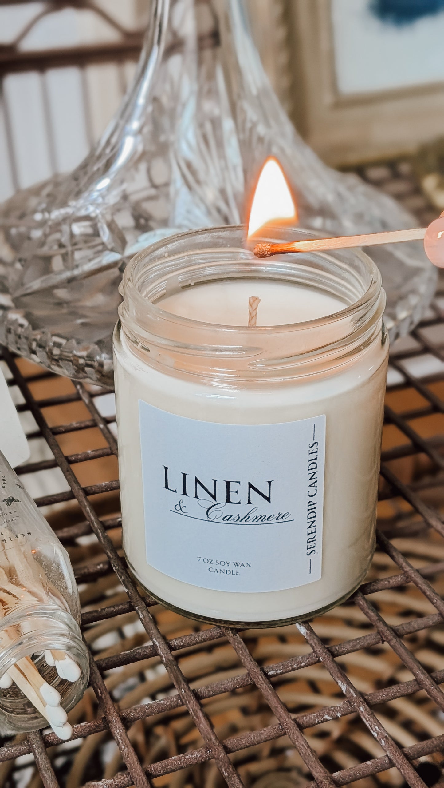 7 oz Linen & Cashmere Soy Wax Candle