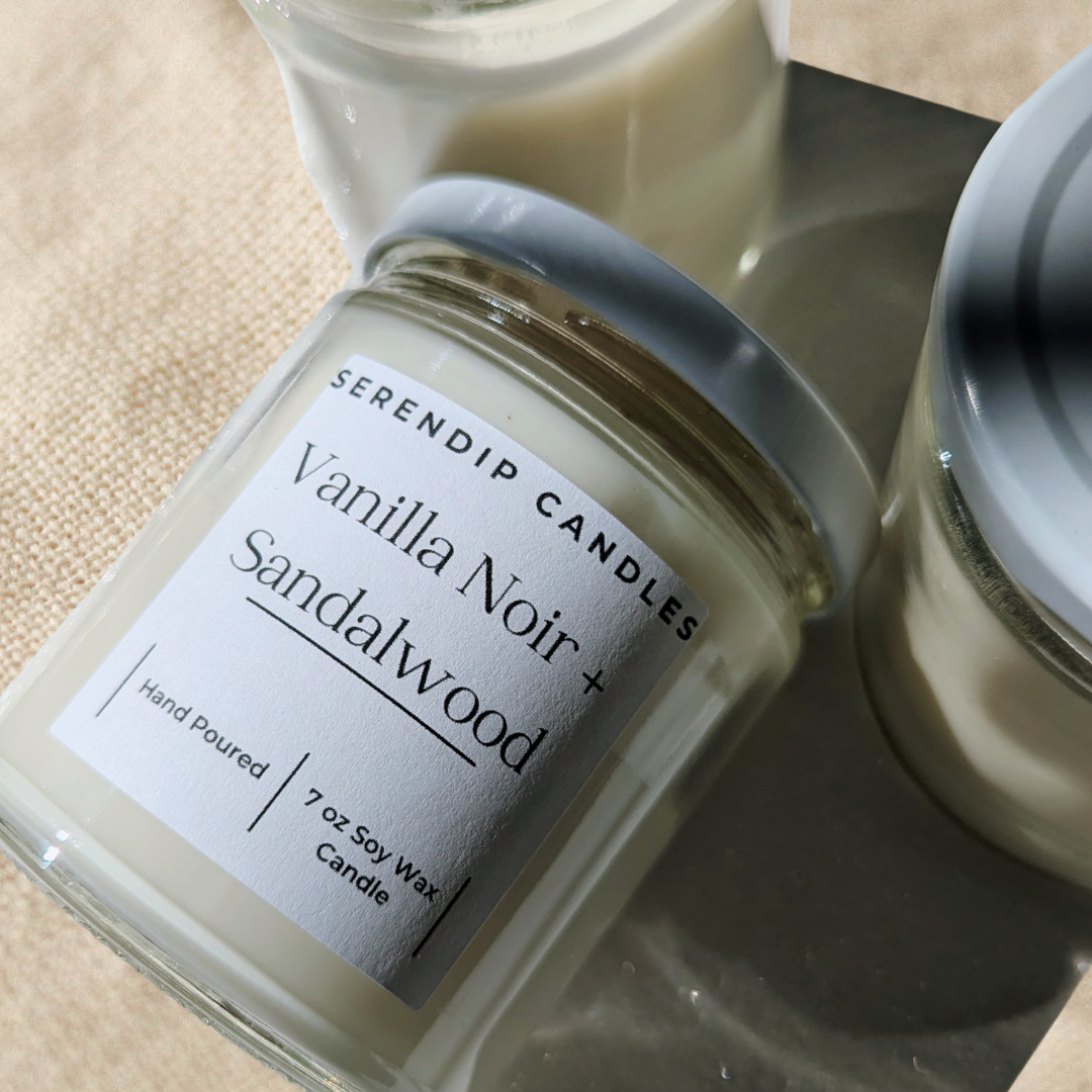 7 oz. Vanilla Noir + Sandalwood Soy Wax Candle