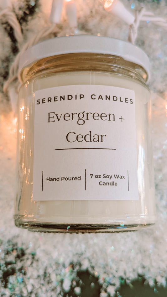 7 oz Evergreen + Cedar Soy Wax Candle