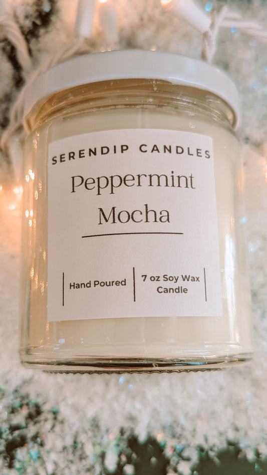 7 oz Peppermint Mocha Soy Wax Candle