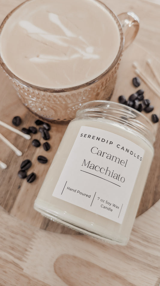 7 oz Caramel Macchiato soy wax candle